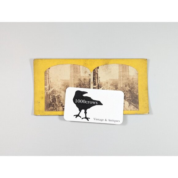 Antique AMERICAN VIEWS Stereoview card no. 128 The Flume from above, Franconia - Picture 7 of 7